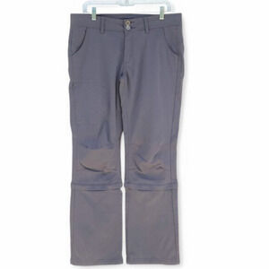 prAna Halle Convertible Pant or Capri Gray Stretch Size 12 Regular Activewear